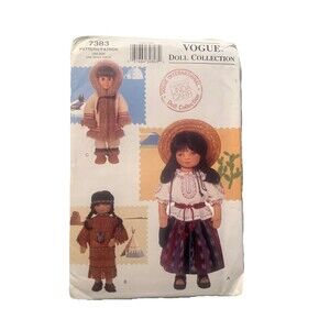 RARE VOGUE PATTERN 7383 INTERNATIONAL DOLL LINDA CARR 2000 ESKIMO SOUTHWEST UC